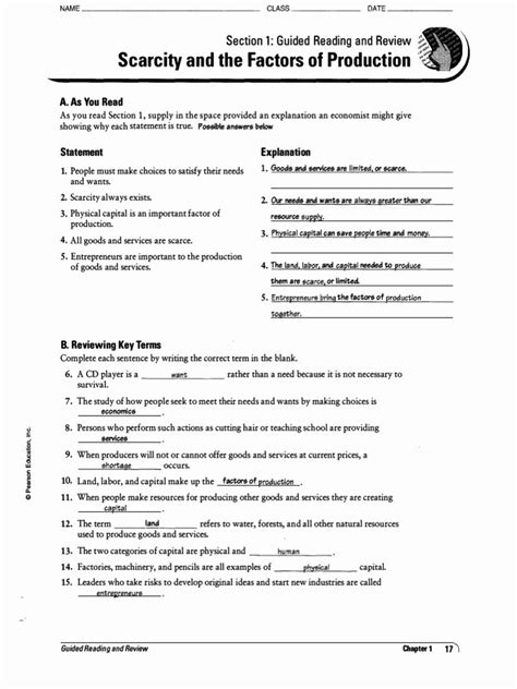 3 Step 3: Calculate an OAR for each activity. . The theory of production worksheet answers